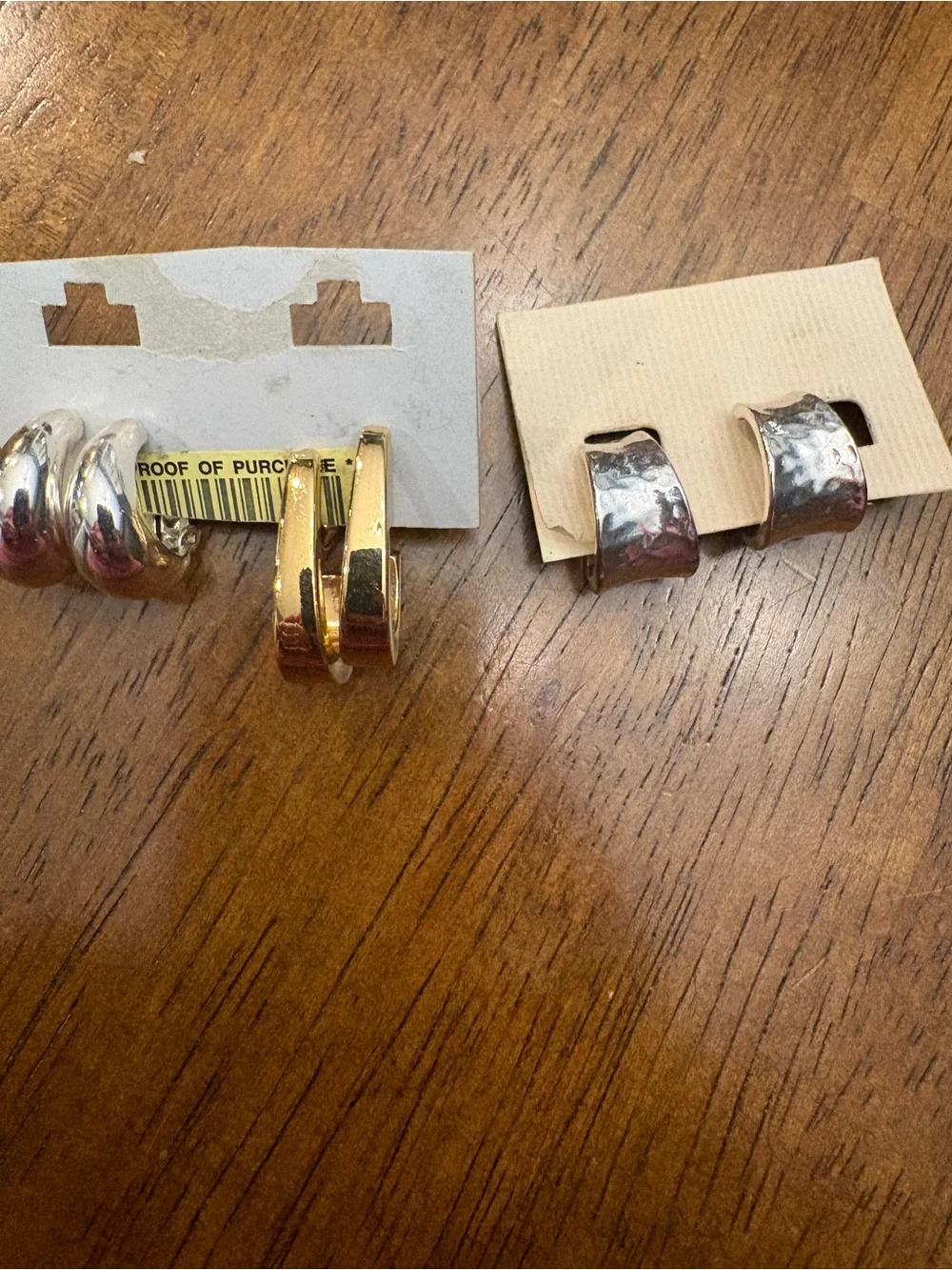 Gold and Silver Hoop clip Earrings